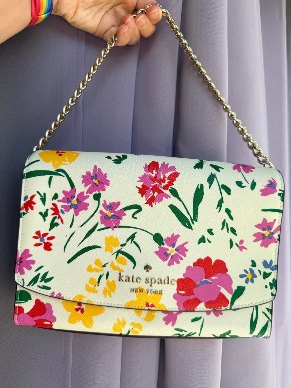 kate spade New York Carson Garden Bouquet White Floral Convertible Crossbody